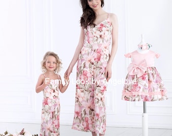 Matching Romper - Mommy and Me Outfit Silk Overalls - Mother and Daughter More prints