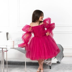 Special Occasion Dress - Hot pink Dress For Ваby Girls - Girl Photoshoot Dress - Toddler Tulle Dress - Tutu Dress - Birthday Dress