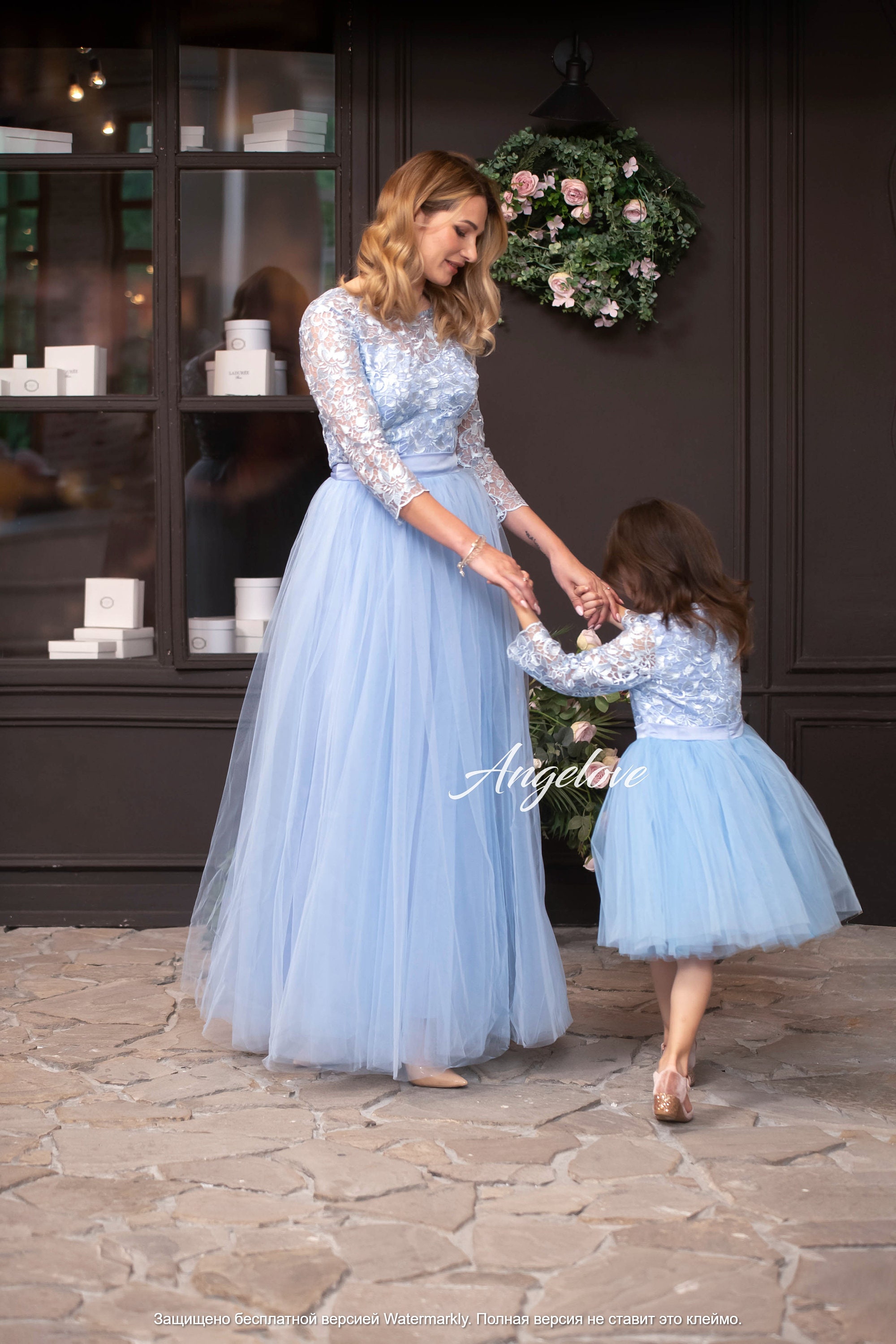 Blue Mother Daughter Matching Dress - READY to Ship One SIZE S and 5T - Etsy