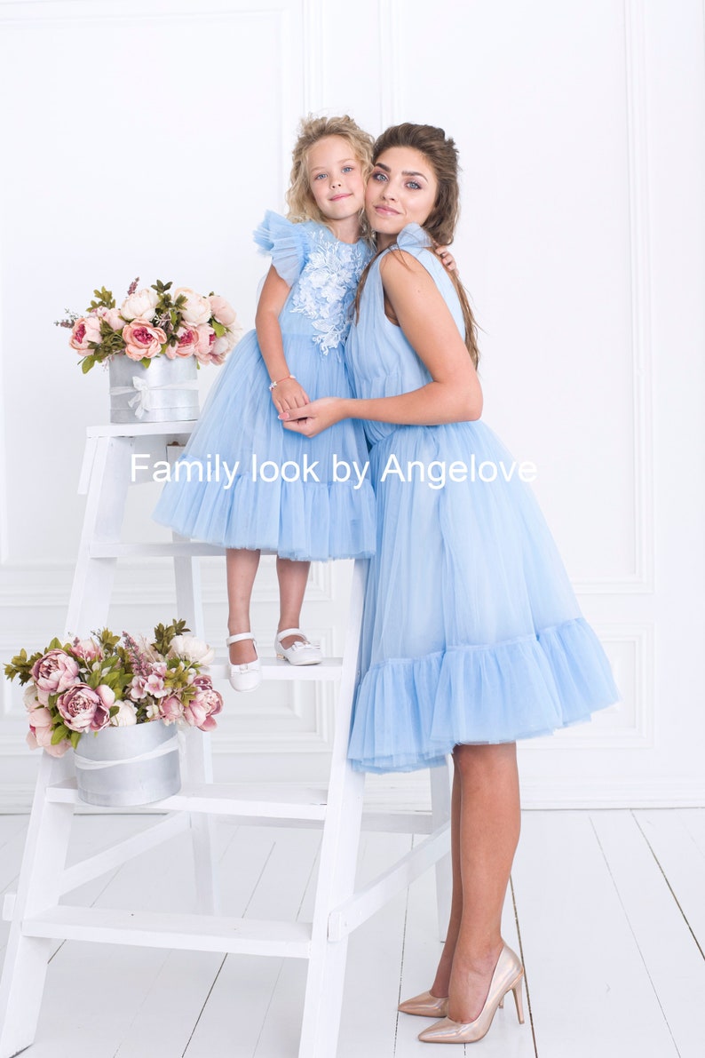 Mommy and Me Outfits Matching Dress Backless Blue Tulle - Etsy