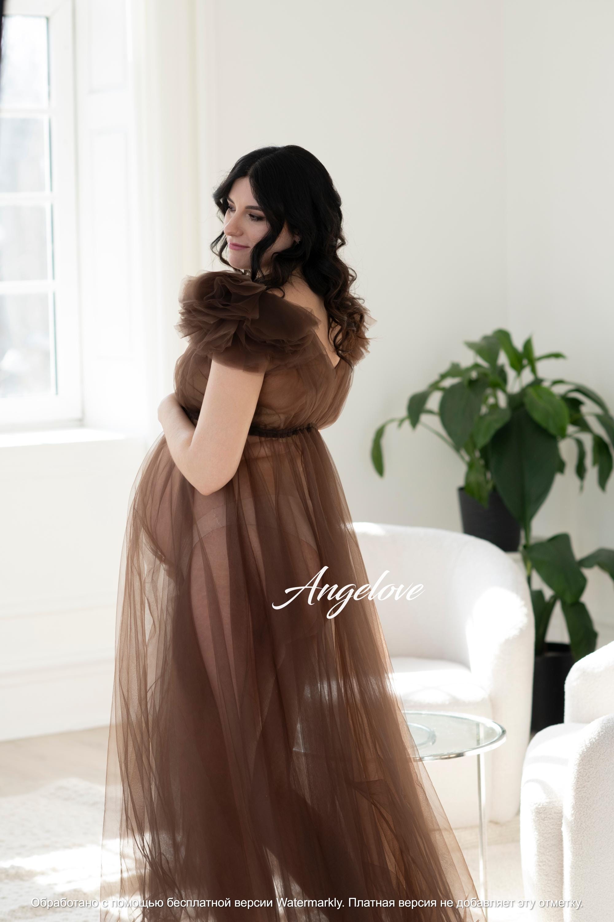 Brown Lace Maternity Dress - Etsy
