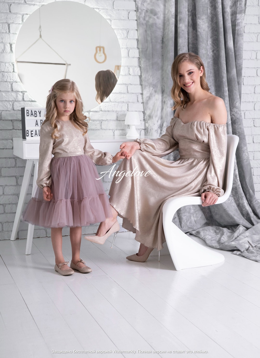 Mommy and Me Dress - Gold Matching Outfits - Mother and Daughter ...