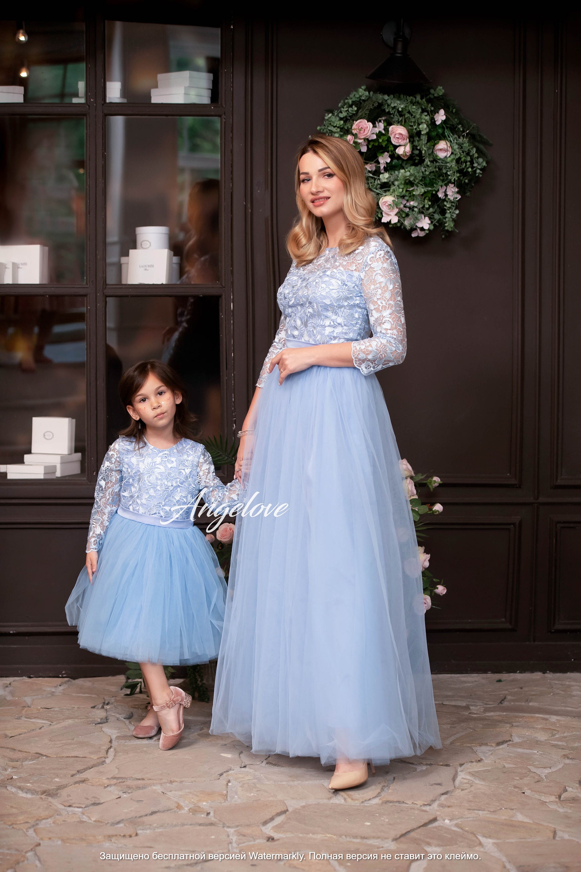 Mommy and Me Outfits Blue Mother Daughter Matching Dress | Etsy