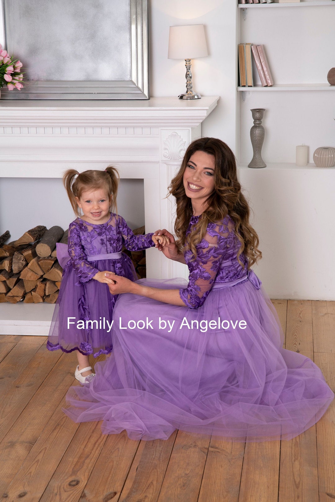 ワンピース Uhr Heart Mom Dress 5-6y purple uhr heart mom dress パープル purple 5-6y