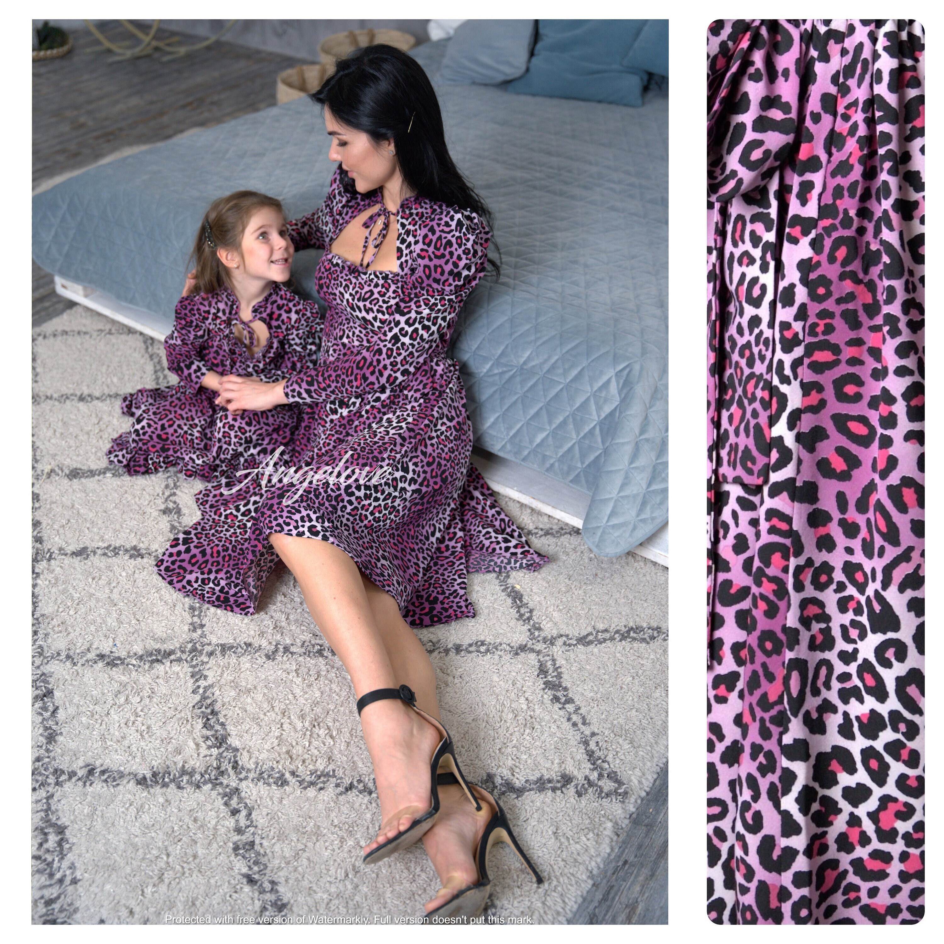 Mother and daughter matching leopard cheap outfits