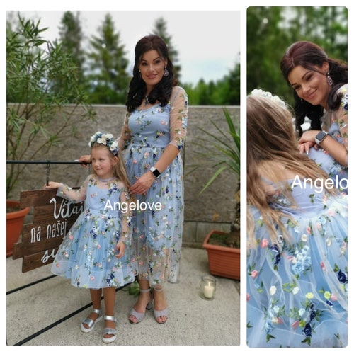 Royal Blue Mother Daughter Matching Dresses Mommy and Me - Etsy