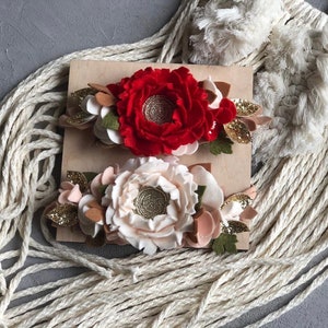 Corona de la diadema de Navidad - diadema del bebé de Navidad - fieltro de la foto props decoración niñas recién nacidos - horquillas - barrette