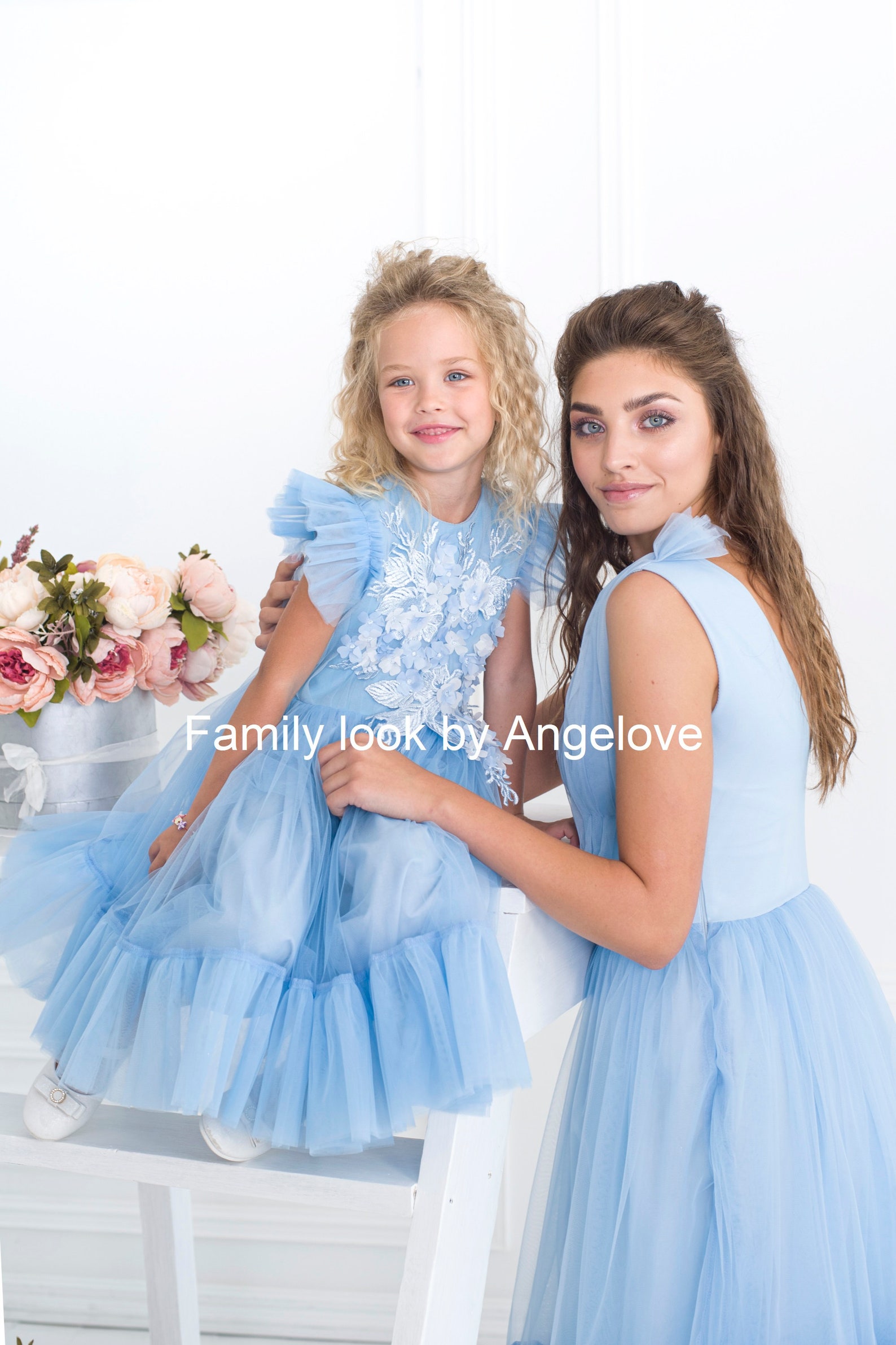 Mommy and Me Outfits Matching Dress Backless Blue Tulle | Etsy