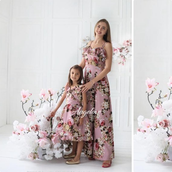 Matching Sundress Mommy and Me Outfits Mother Daughter Floral Maxi Dress -  Etsy Canada