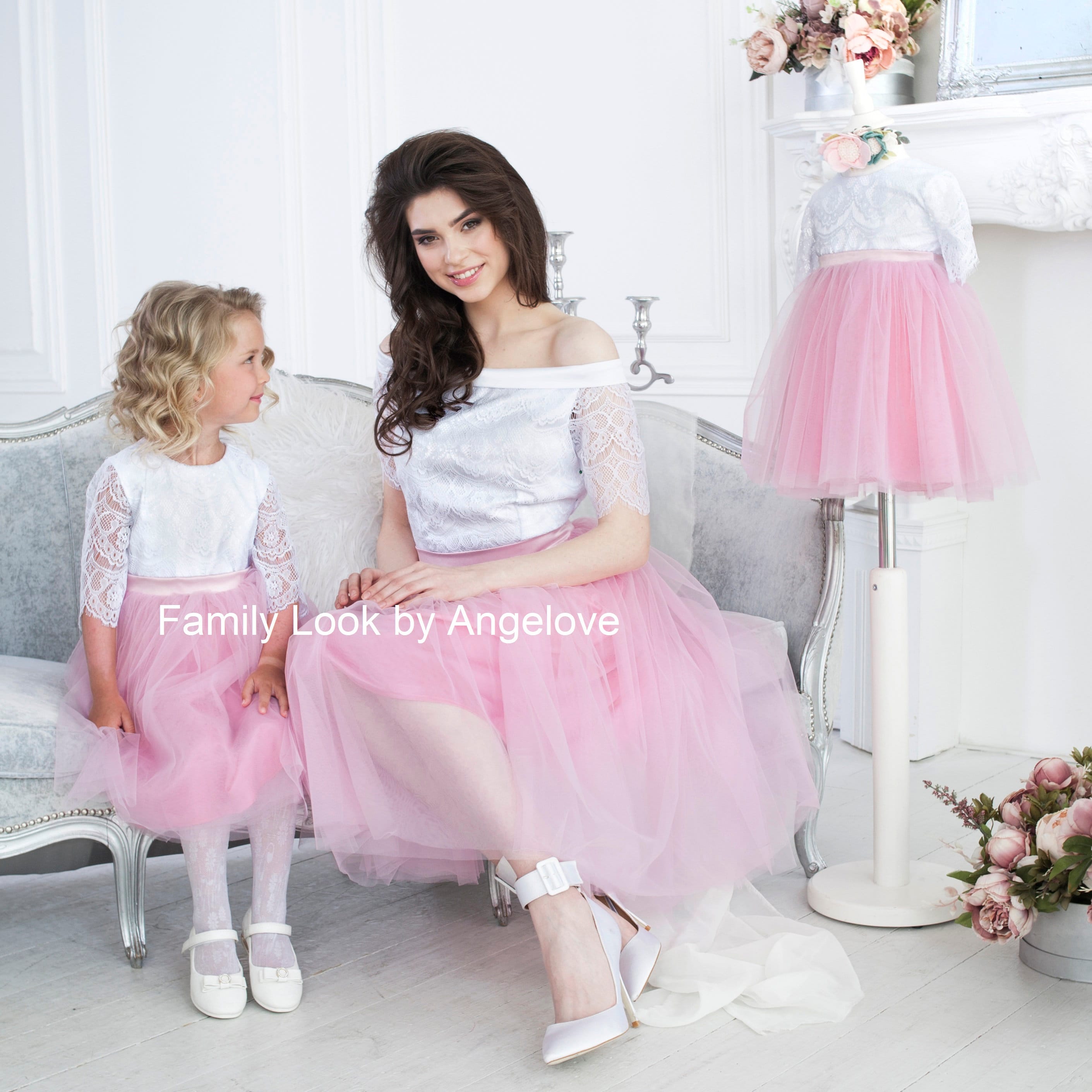 Mommy and Me Outfits Dress Matching Lace Mother and Daughter | Etsy