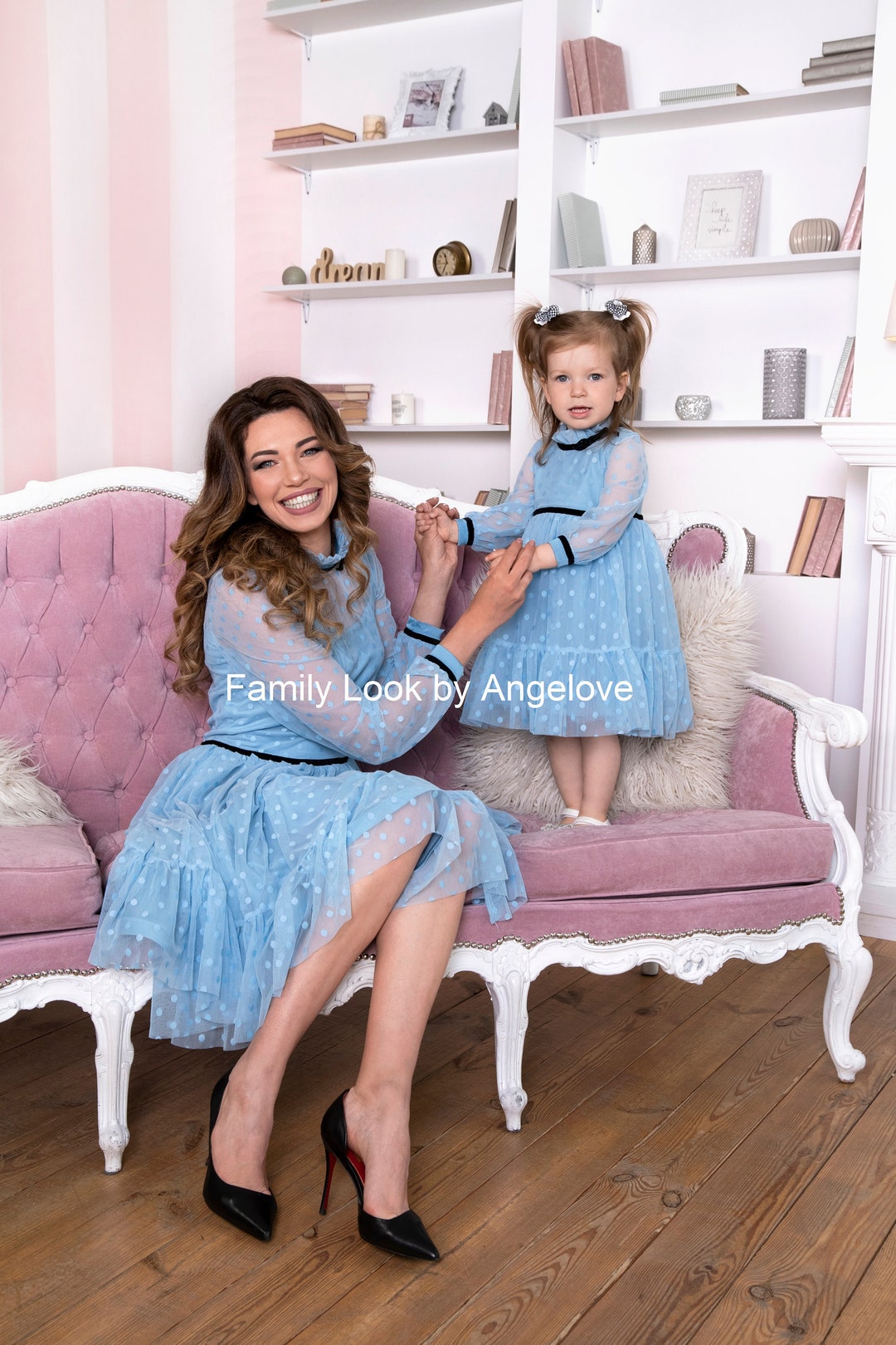 Matching Outfits Mommy and Me - Mother Daughter Dress - Blue - Etsy
