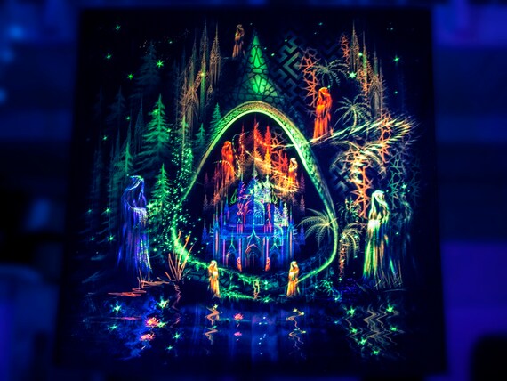 Uv Psychedelic Mushroom Tapestry The Architect Blacklight Wall Backdrop Psytrance Trippy Decor Fluorescent Art Festival Gobelin