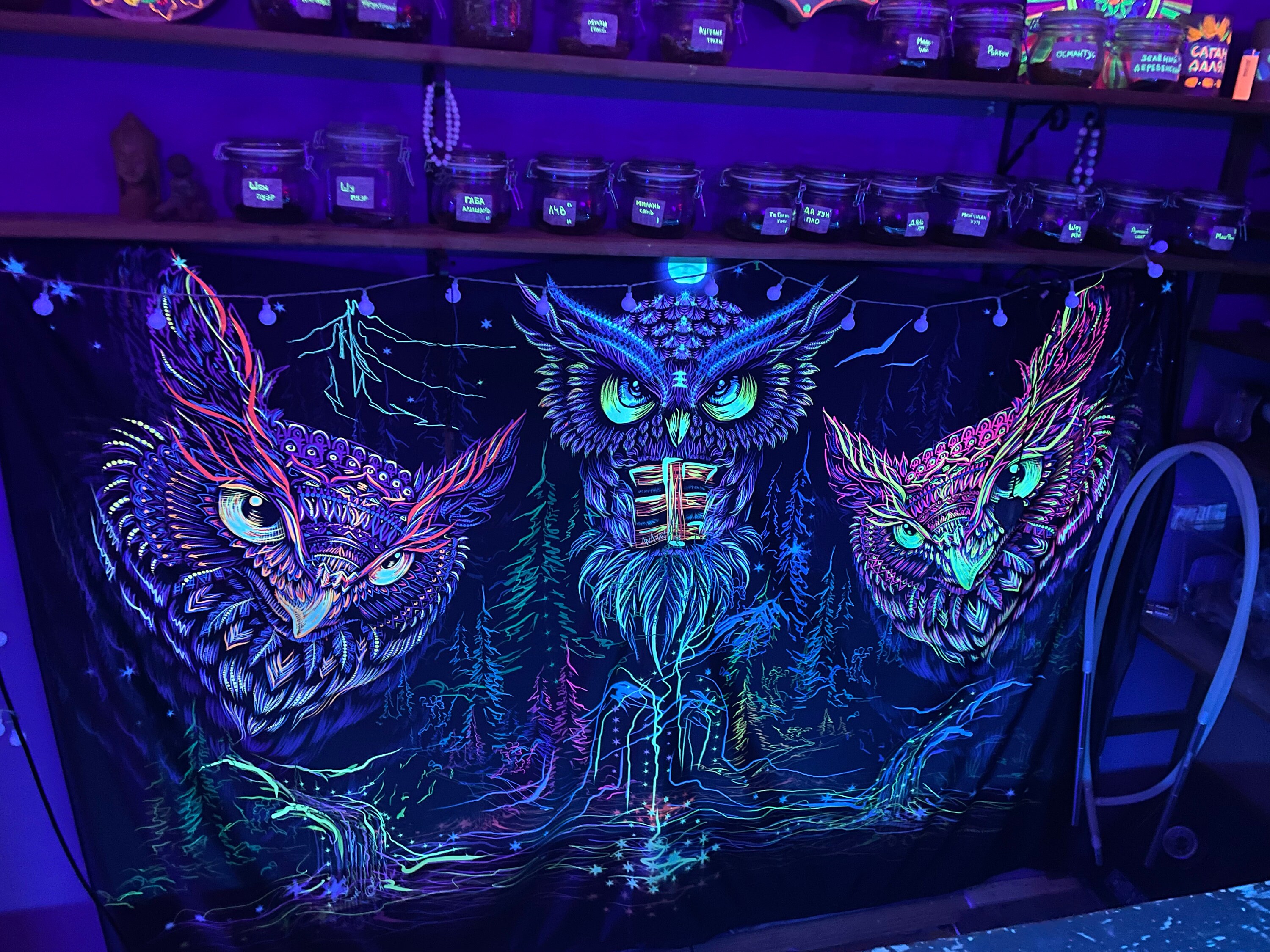 Home decor Wall art Blacklight active tapestry Etsy