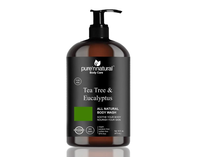 Tea Tree & Eucalyptus Body Wash All Natural Organic Ph Etsy