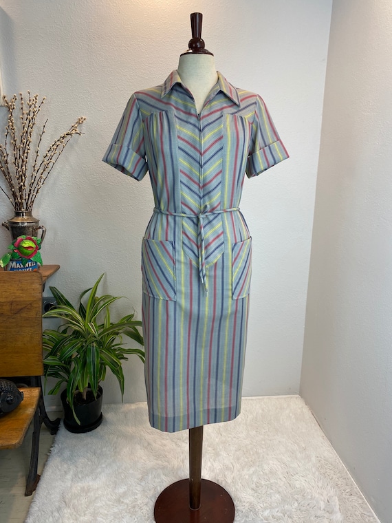 1960s Zip Front Dress / 60s dress / vintage day d… - image 10