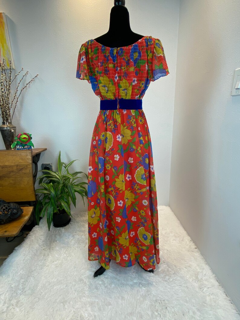1960s Maxi / 60s Maxi Dress / 1960s Floral Dress - Etsy
