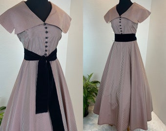 1940s New Look Dress / late 1940s dress / late 40s early 50s dress