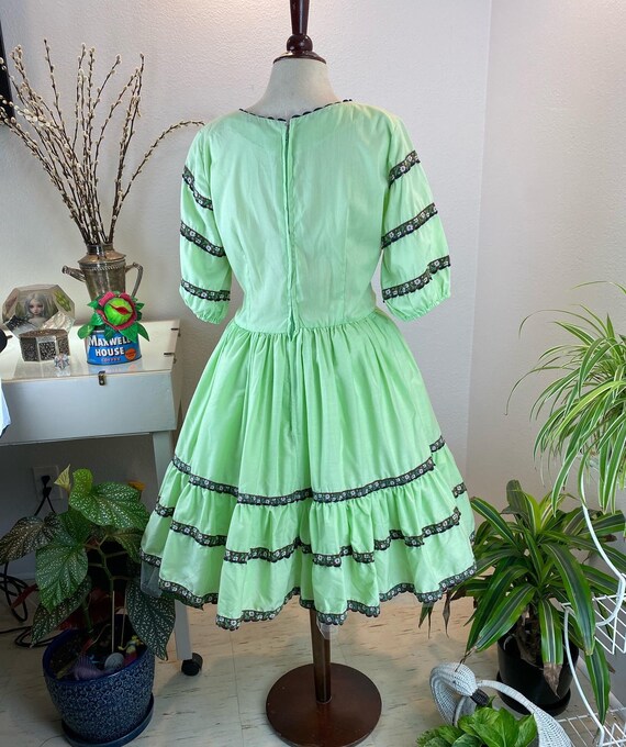 Vintage 1960’s Lime Sorbet Square Dance Dress - image 6