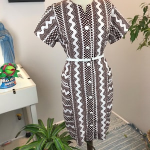 Vintage jaren 50 volup-zigzagjurk