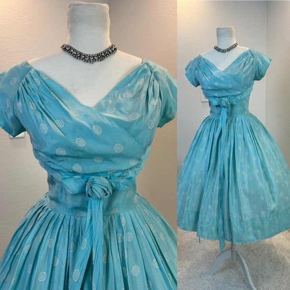 1950s dress / 50s dress / 1950s fit and flare / 1… - image 1