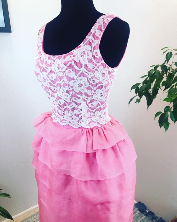 Vintage 1950s Pink Flutter Dress