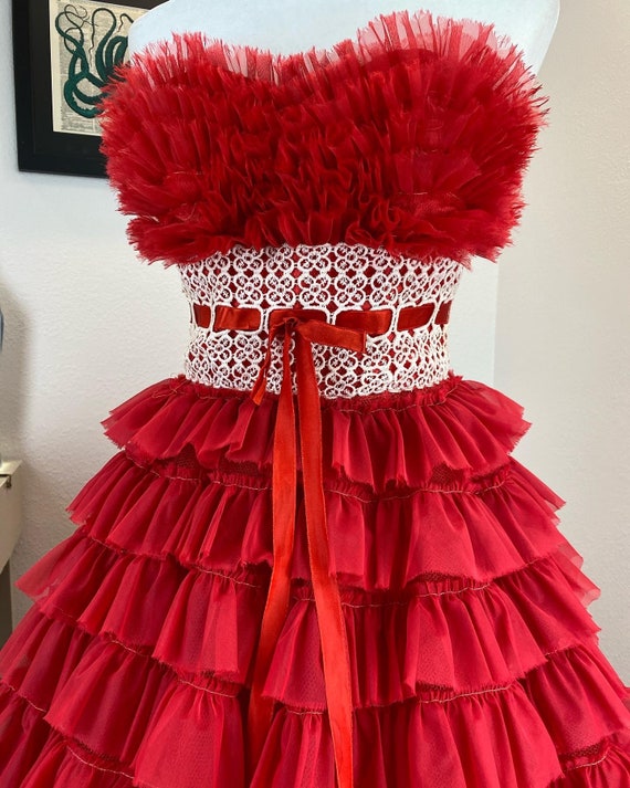 Vintage 1950’s Red Frilled Beauty
