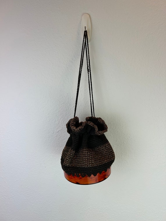 1940s Purse with plastic Marbled bottom / 1940s p… - image 8