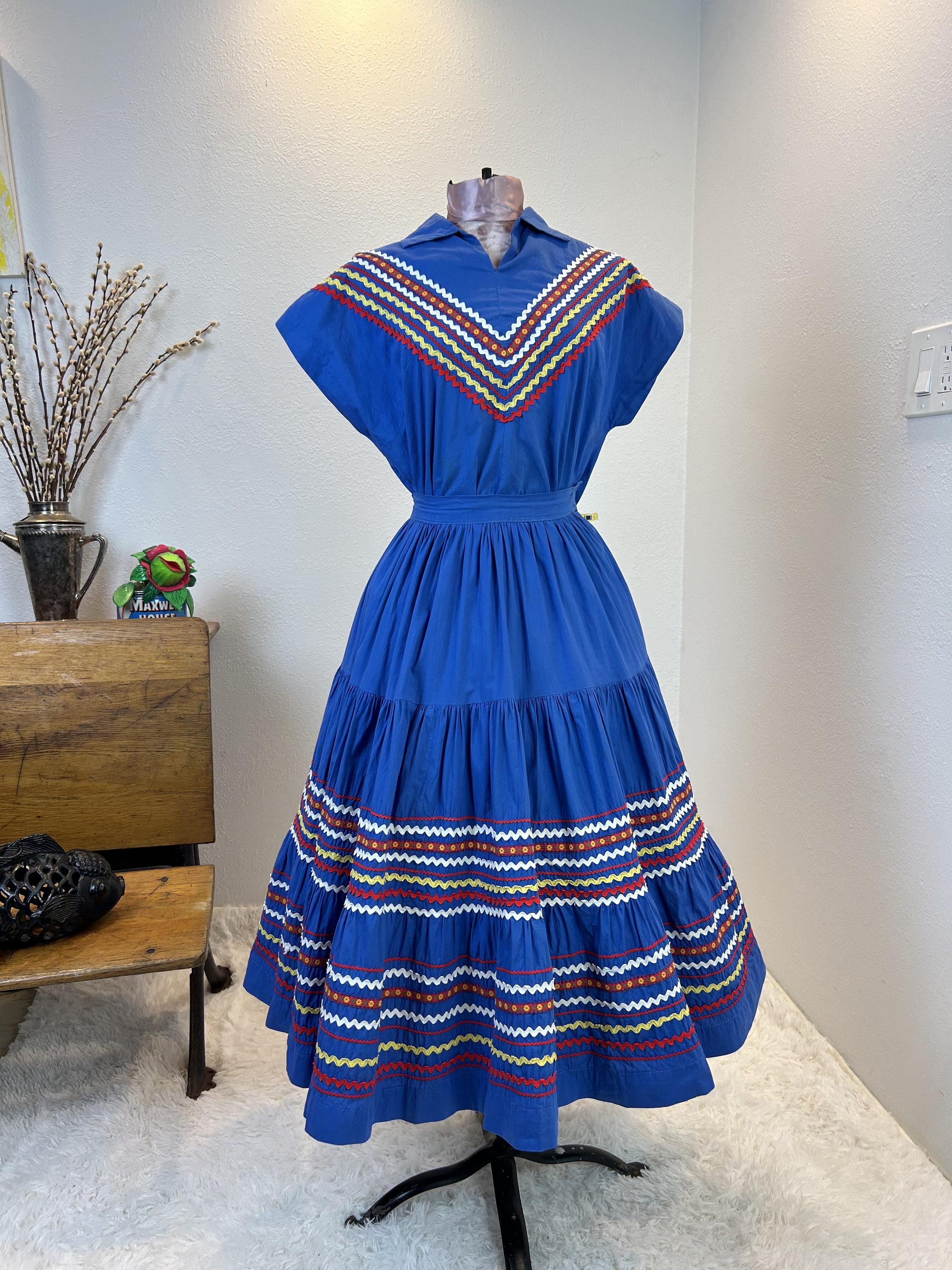 1950s Vintage Patio Dress Set, XS - Western Square Dance Style - Etsy