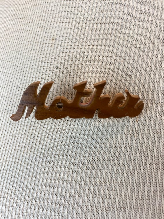 1940’s  Mother Brooch -Wood