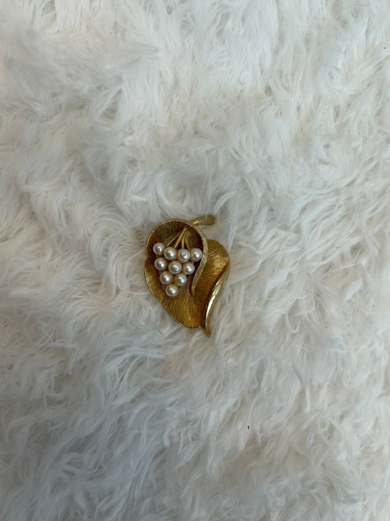 1950s brooch / mid century brooch/ Leaf Brooch - image 5