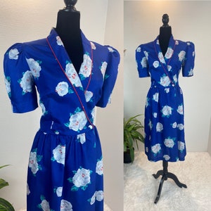 1980s Dress / 80s Dress / 1980s Floral dress / vintage wrap dress image 1