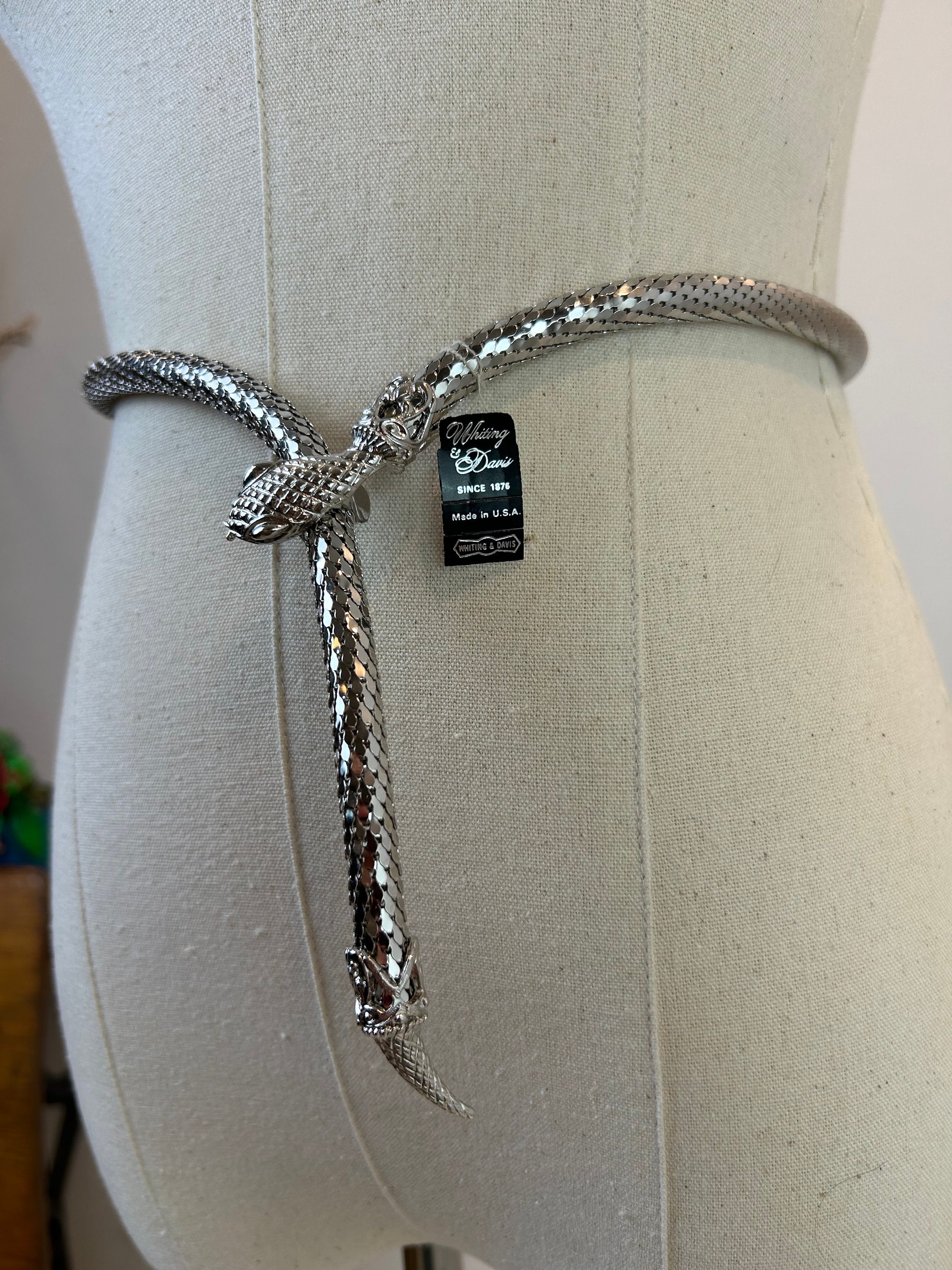 Vintage Rare Whiting Davis Vintage Snake Necklace/belt- Never