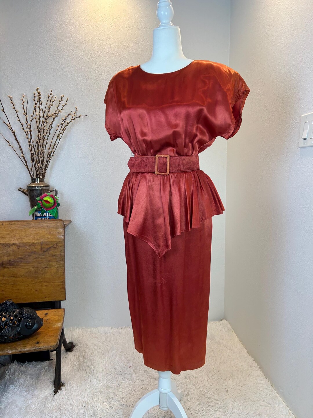 burnt orange peplum dress Burnt orange peplum co-ord 6