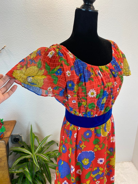 1960s Maxi / 60s Maxi dress / 1960s floral dress - image 5