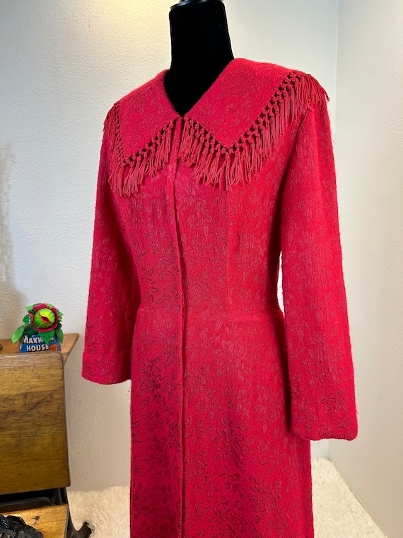 1940s Winter Robe with Fringe / 1940s Robe / 40s … - image 6