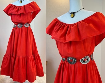1980s Mexican Style dress / Vintage Nautical Dress / 1980s  dress  /Vintage Travel dress  / Vintage Harbor Casuals dress Size XL