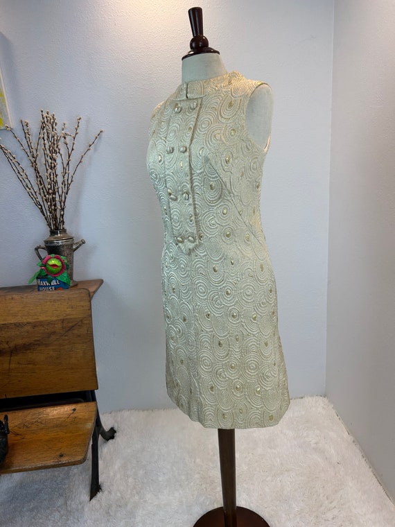 1960s Dress / 60s dress / 1960s Mod dress / Gold … - image 10
