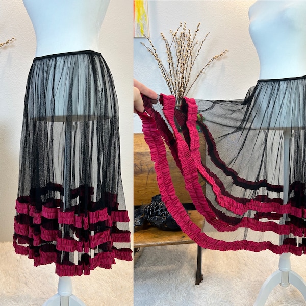 1940er Jahre Petty Skirt / 40er Jahre Petticoat / 1940er Jahre Petticoat / Netzstoff und Schleife Petticoat / Vintage Petticoat / 1940er Dessous