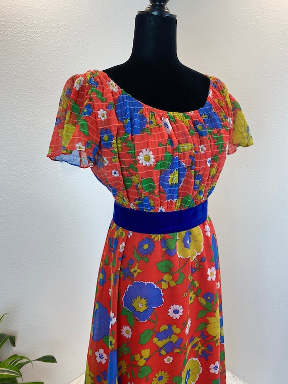 1960s Maxi / 60s Maxi dress / 1960s floral dress - image 6