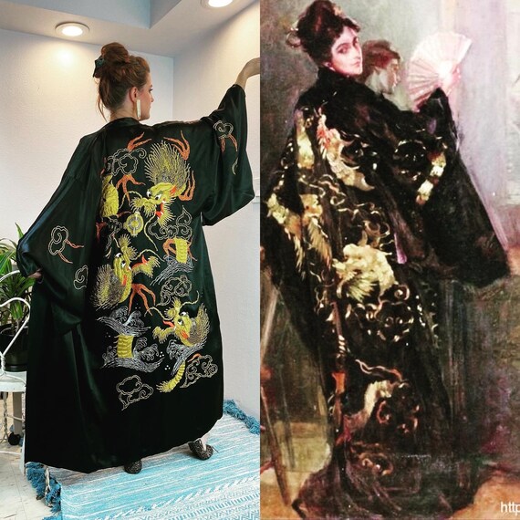 Antique Rare 1920’s Triple Dragon Robe
