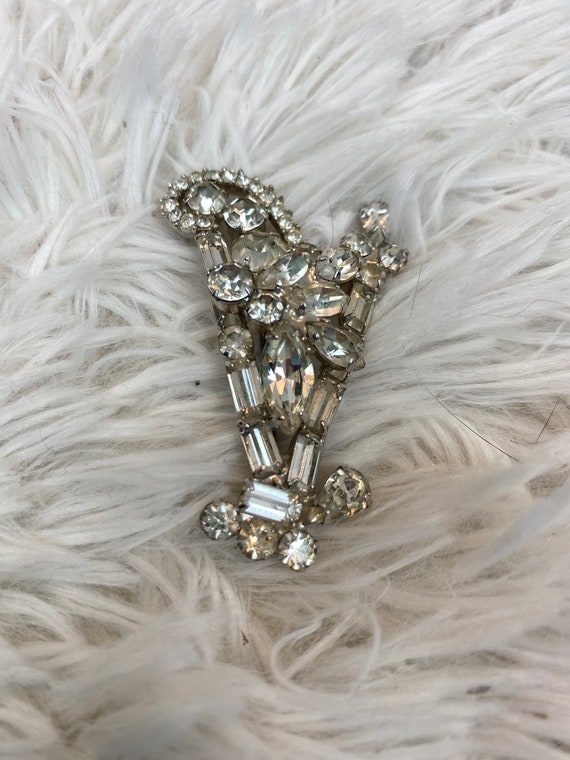 Vintage Brooch / 1950s rhinestone brooch / mid ce… - image 7