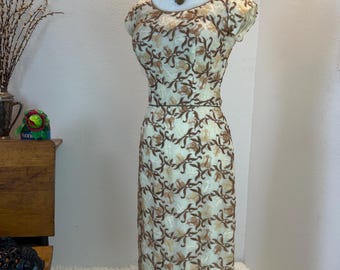1950s Dress / 50s Dress / 1950s Cocktail Dress / 1950s wiggle dress / 50s  wiggle dress