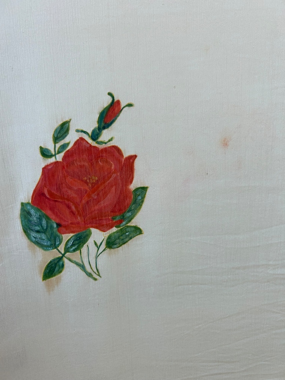 Antique Silk Shawl / Hand painted Roses / 1920’s … - image 9