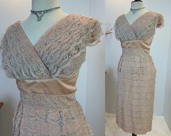 1950s Dress / 50s Lace Dress / 1950s Cocktail Dress / 1950s lace dress / 50s dress