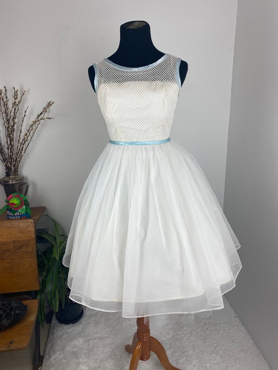 1950s Dress / 1950s Prom dress / 1950s Net Bodice… - image 8