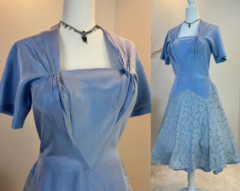 1950s Emma Domb dress / 1950s gown / 1950s dress / 50s dress / 1950s prom / vintage Emma Domb / vintage wedding dress / vintage lace dress