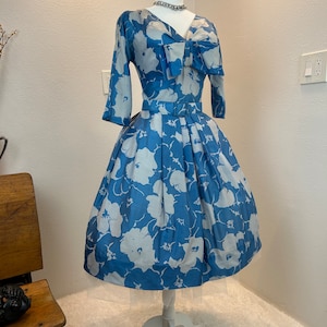 1950s Suzy Perette Blue Floral Dress main image 1