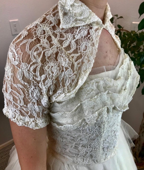 Vintage 1940’s 3 piece Wedding Set: Dress, bolero,