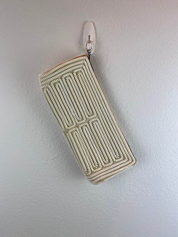 Vintage 1940’s Telephone Cord Purse- Cream Clutch