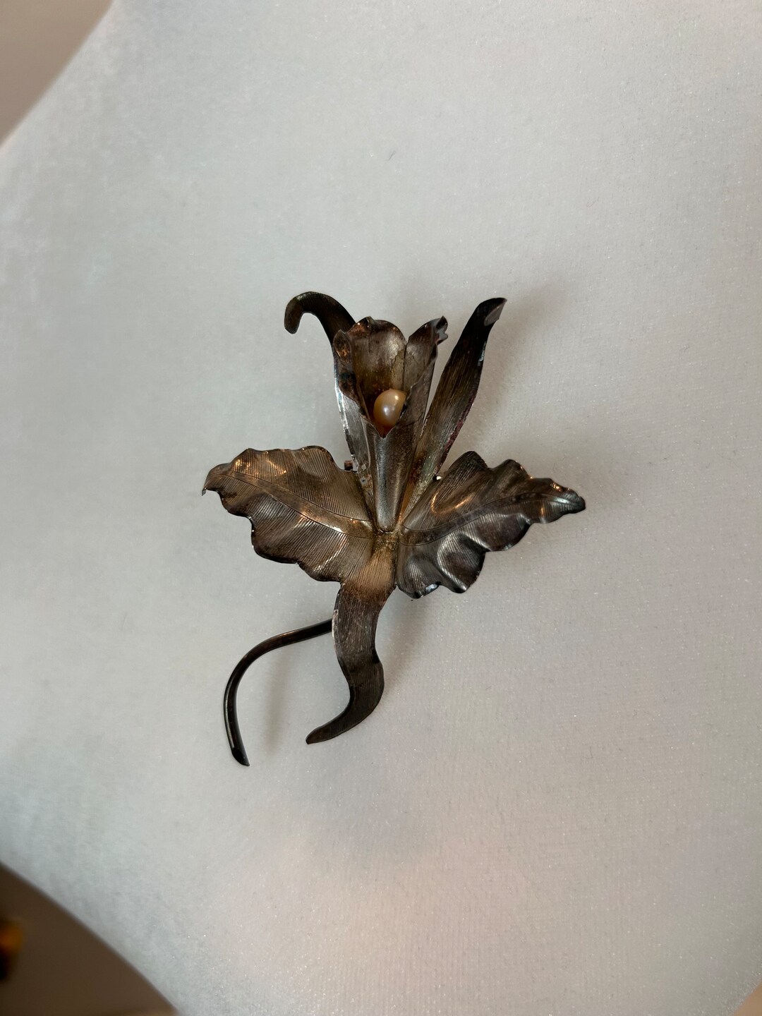 Broche Vintage Fleur D'Iris - Inspirée De Van Gogh, Occasion, Pièce De Collection